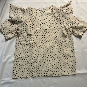 Madewell Cream and Black Polka Dot Blouse